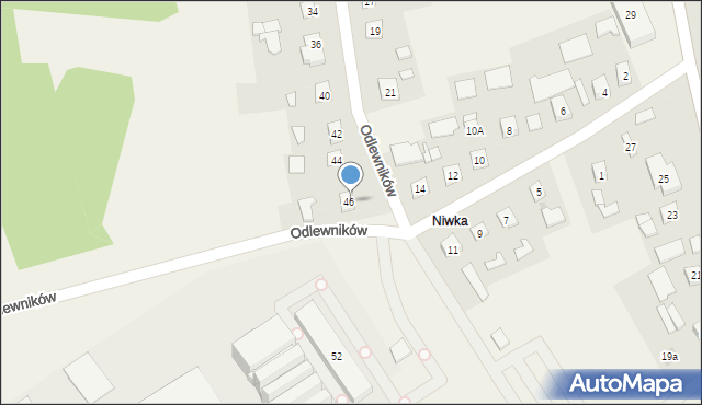 Gorzyce, Odlewników, 48, mapa Gorzyce