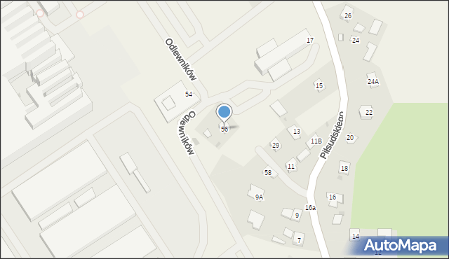 Gorzyce, Odlewników, 56, mapa Gorzyce