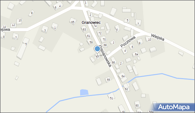 Granowiec, Odolanowska, 55, mapa Granowiec