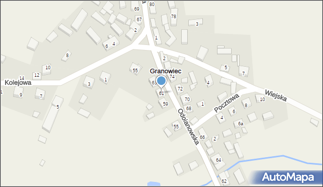 Granowiec, Odolanowska, 61, mapa Granowiec