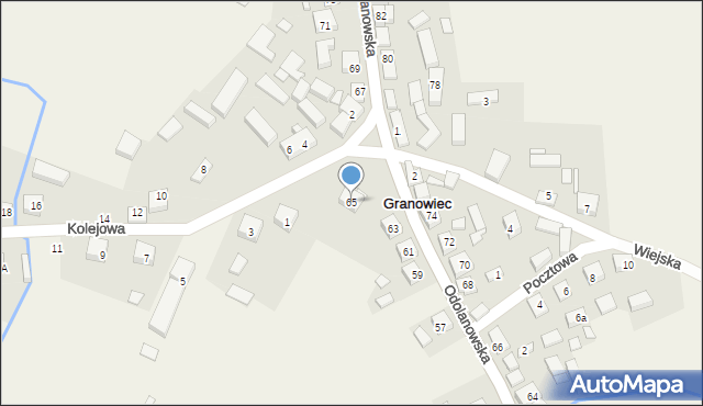 Granowiec, Odolanowska, 65, mapa Granowiec