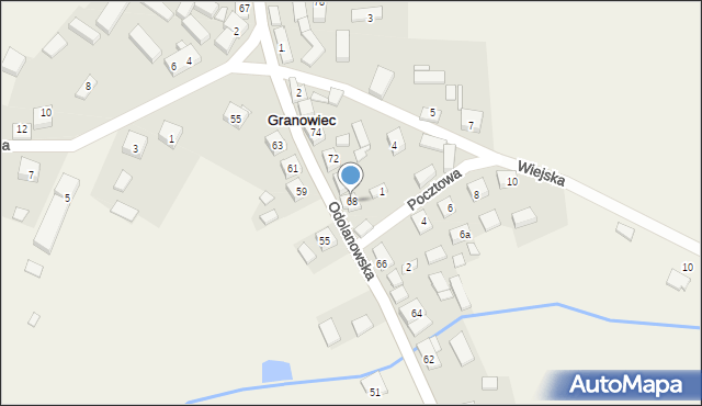 Granowiec, Odolanowska, 68, mapa Granowiec