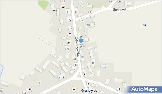 Granowiec, Odolanowska, 82, mapa Granowiec