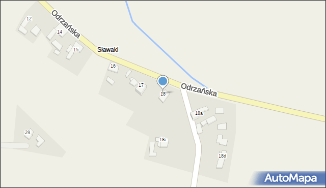 Grzegorzowice, Odrzańska, 18, mapa Grzegorzowice