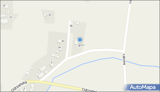 Grzegorzowice, Odrzańska, 8f, mapa Grzegorzowice