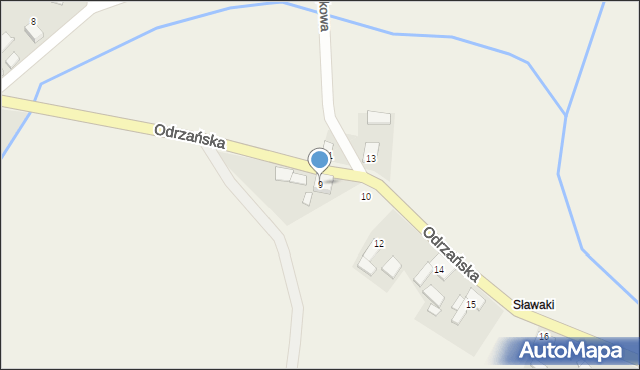 Grzegorzowice, Odrzańska, 9, mapa Grzegorzowice