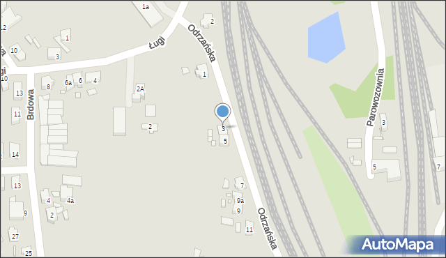 Jarocin, Odrzańska, 3, mapa Jarocin