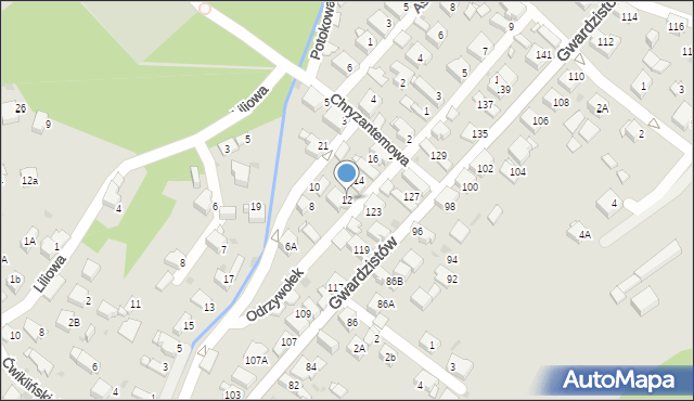 Jaworzno, Odrzywołek Ireny, 12, mapa Jaworzno