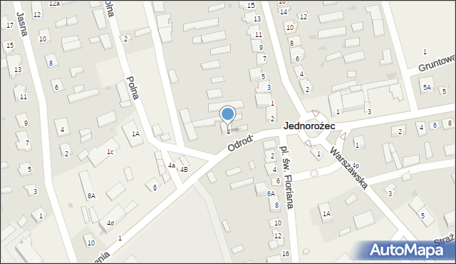 Jednorożec, Odrodzenia, 4, mapa Jednorożec