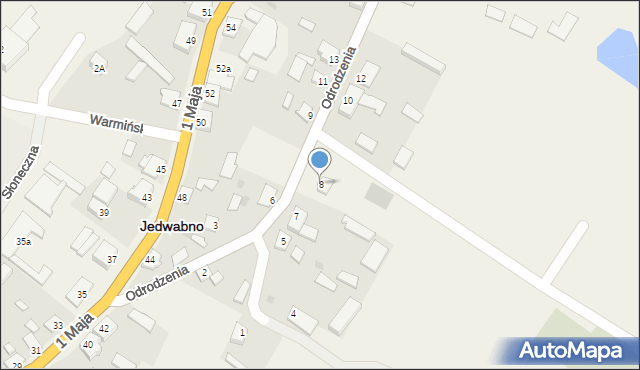 Jedwabno, Odrodzenia, 8, mapa Jedwabno