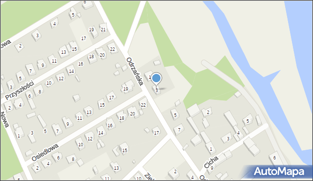 Kiełcz, Odrzańska, 3, mapa Kiełcz