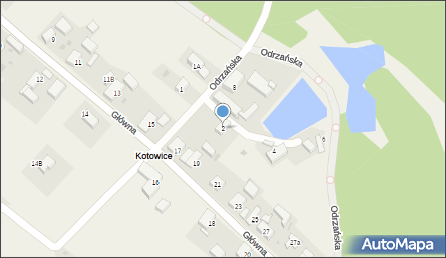 Kotowice, Odrzańska, 2, mapa Kotowice