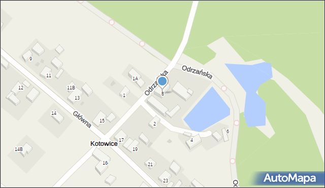 Kotowice, Odrzańska, 8, mapa Kotowice