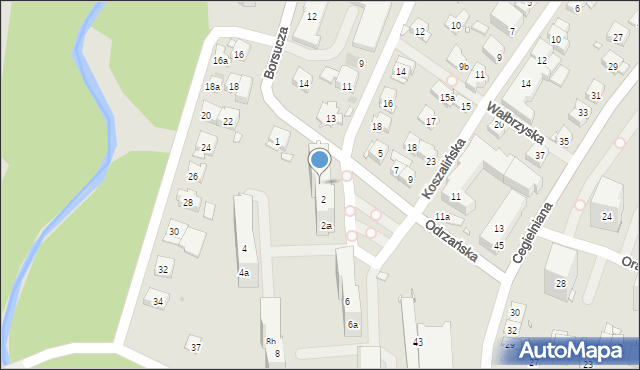 Kraków, Odrzańska, 2b, mapa Krakowa