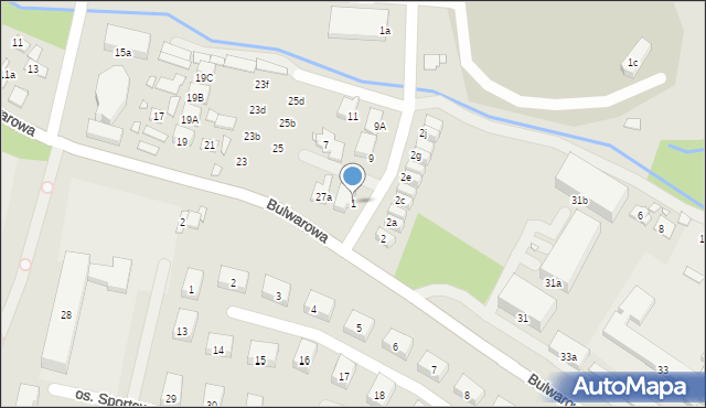 Kraków, Odmogile, 1, mapa Krakowa