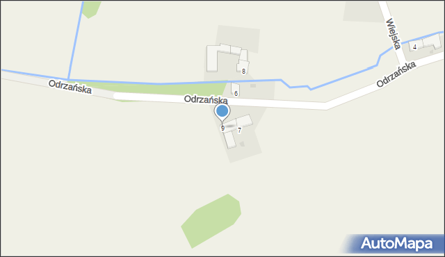 Krępna, Odrzańska, 9, mapa Krępna