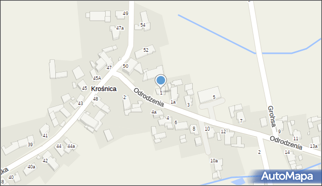 Krośnica, Odrodzenia, 1, mapa Krośnica