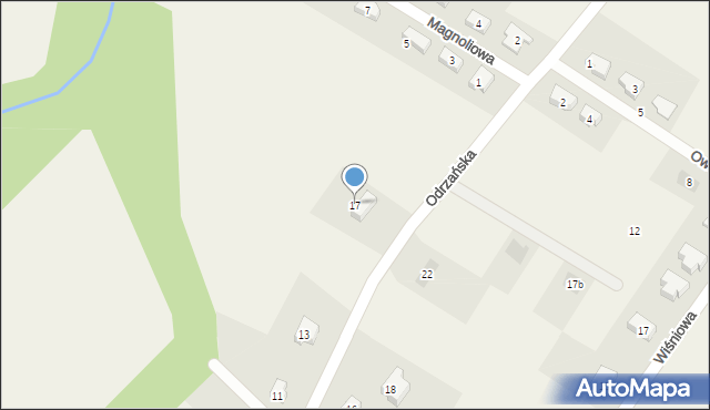 Księginice, Odrzańska, 17, mapa Księginice