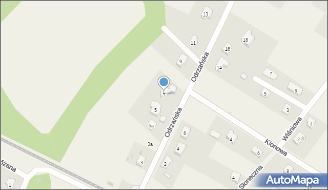 Księginice, Odrzańska, 7, mapa Księginice