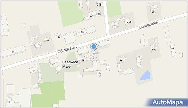 Lasowice Małe, Odrodzenia, 29, mapa Lasowice Małe