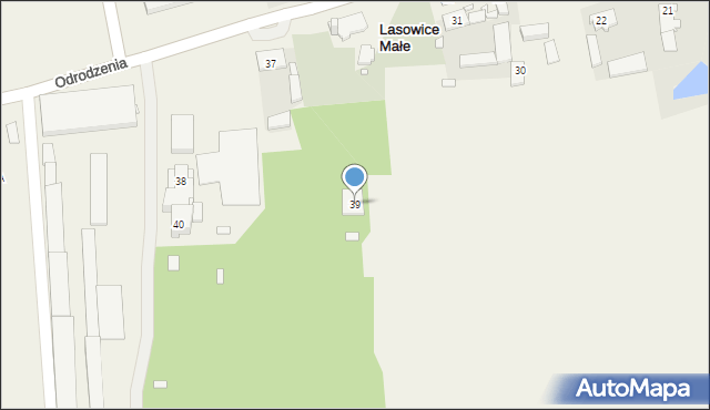 Lasowice Małe, Odrodzenia, 39, mapa Lasowice Małe