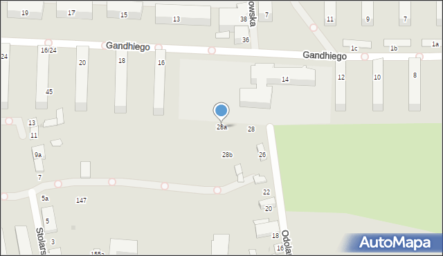 Łódź, Odolanowska, 28a, mapa Łodzi