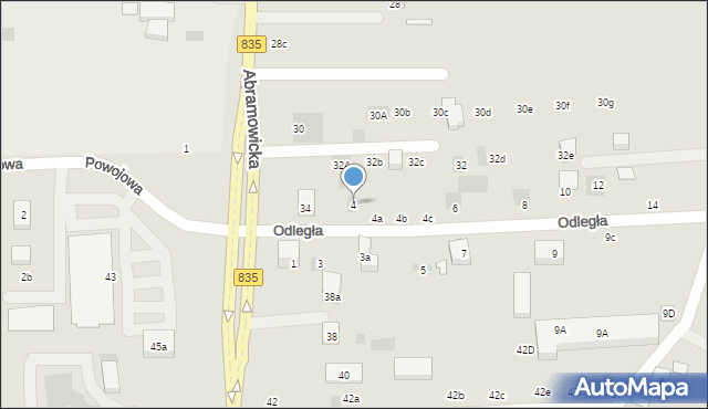 Lublin, Odległa, 4, mapa Lublina