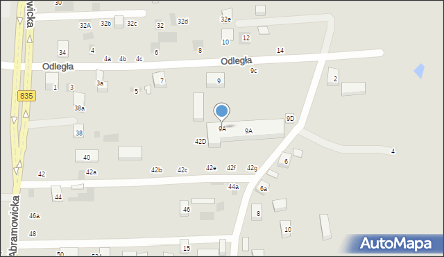 Lublin, Odległa, 9A, mapa Lublina