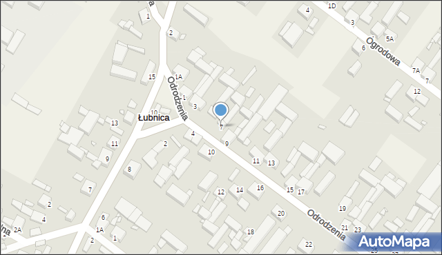 Łubnica, Odrodzenia, 7, mapa Łubnica