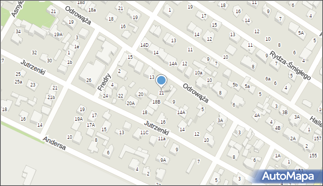 Marki, Odrowąża, 11, mapa Marki