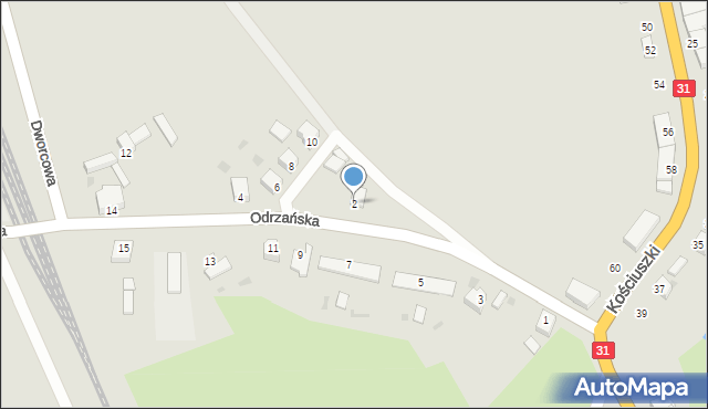 Mieszkowice, Odrzańska, 2, mapa Mieszkowice