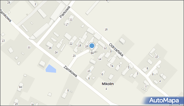 Mikolin, Odrzańska, 9A, mapa Mikolin