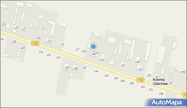 Odechów, Odechów, 141, mapa Odechów
