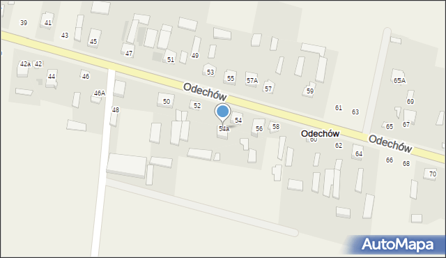 Odechów, Odechów, 54a, mapa Odechów