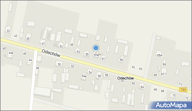 Odechów, Odechów, 57A, mapa Odechów