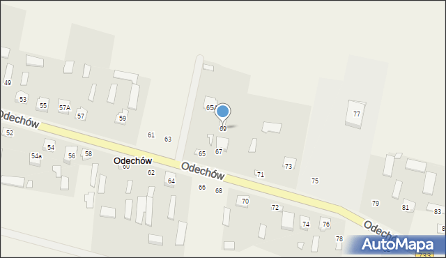 Odechów, Odechów, 69, mapa Odechów