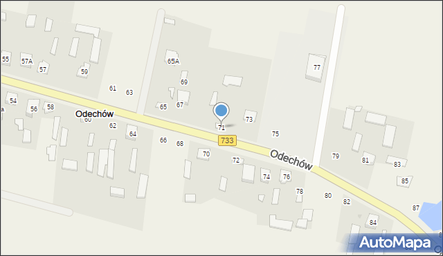 Odechów, Odechów, 71, mapa Odechów