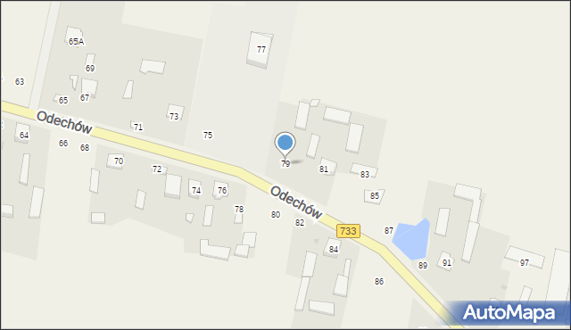 Odechów, Odechów, 79, mapa Odechów