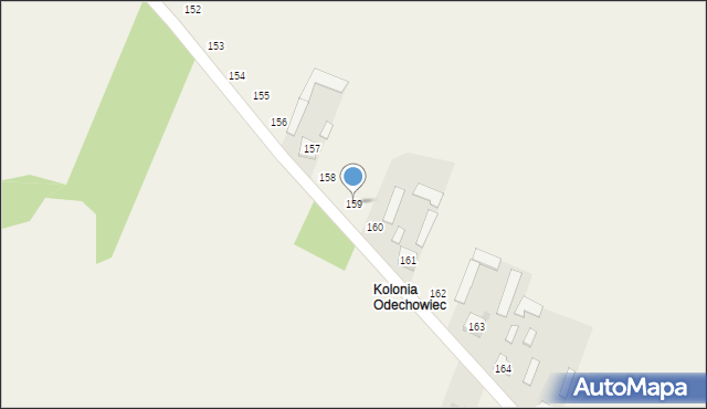 Odechowiec, Odechowiec, 159, mapa Odechowiec