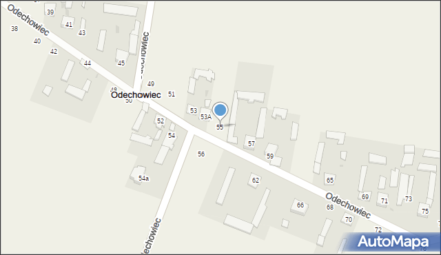 Odechowiec, Odechowiec, 55, mapa Odechowiec