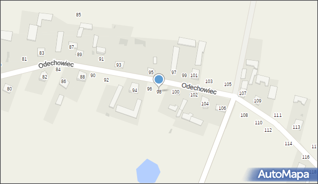 Odechowiec, Odechowiec, 98, mapa Odechowiec