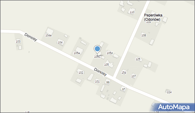 Odonów, Odonów, 105C, mapa Odonów
