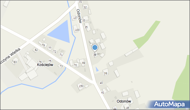 Odonów, Odonów, 38, mapa Odonów