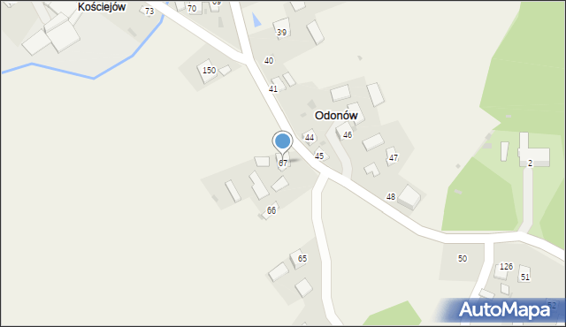 Odonów, Odonów, 67, mapa Odonów