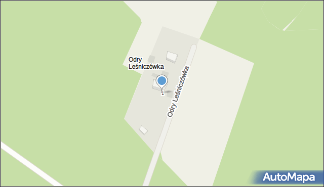 Odry Leśniczówka, Odry Leśniczówka, 1, mapa Odry Leśniczówka