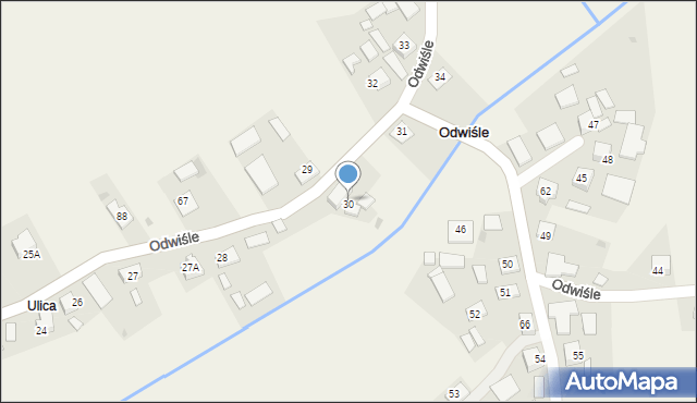 Odwiśle, Odwiśle, 30, mapa Odwiśle