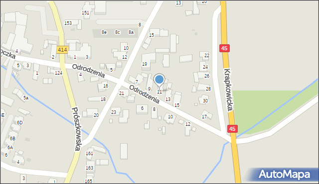 Opole, Odrodzenia, 11, mapa Opola