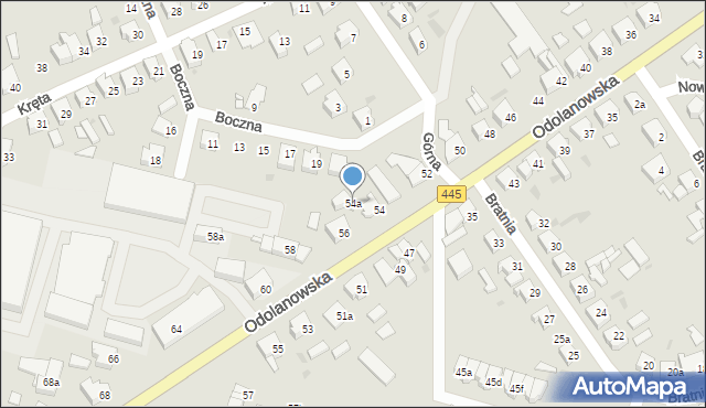 Ostrów Wielkopolski, Odolanowska, 54a, mapa Ostrów Wielkopolski