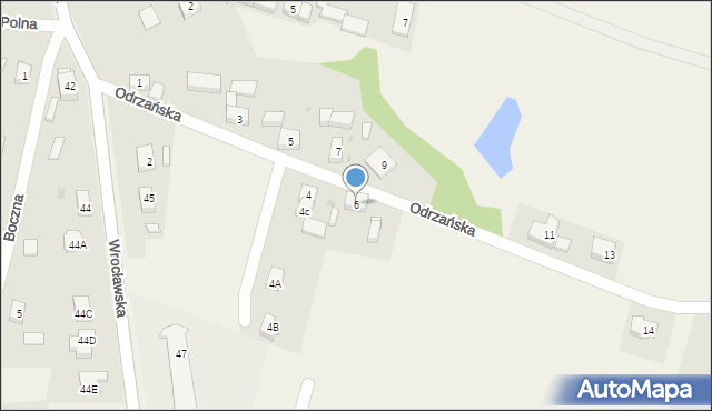 Pisarzowice, Odrzańska, 6, mapa Pisarzowice