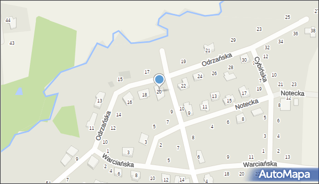 Pobiedziska, Odrzańska, 20, mapa Pobiedziska